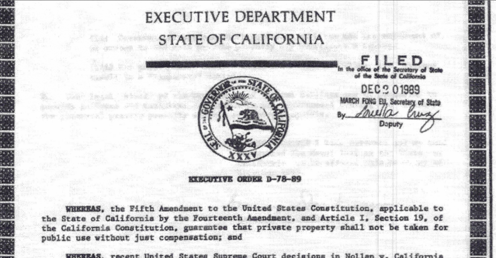 California_ExcutiveOrder_D-78-89_5th_Amendment_Applicable_by_14th_Amendment