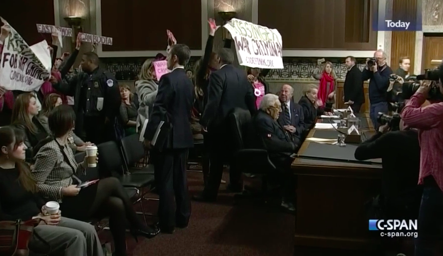 Kissinger at McCain Hearing, Code Pink